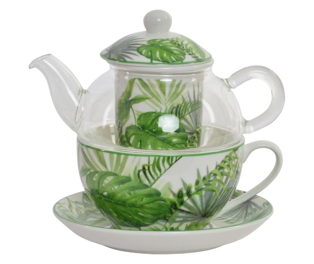 Set ceainic cu ceasca si farfurioara – Item International, Verde Item International